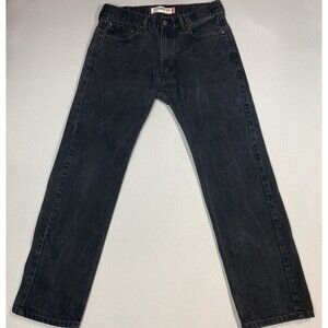 Levi's 505 Regular Fit Jeans Black Mens 33x32(fits 33x30) Red Tab Strait Leg